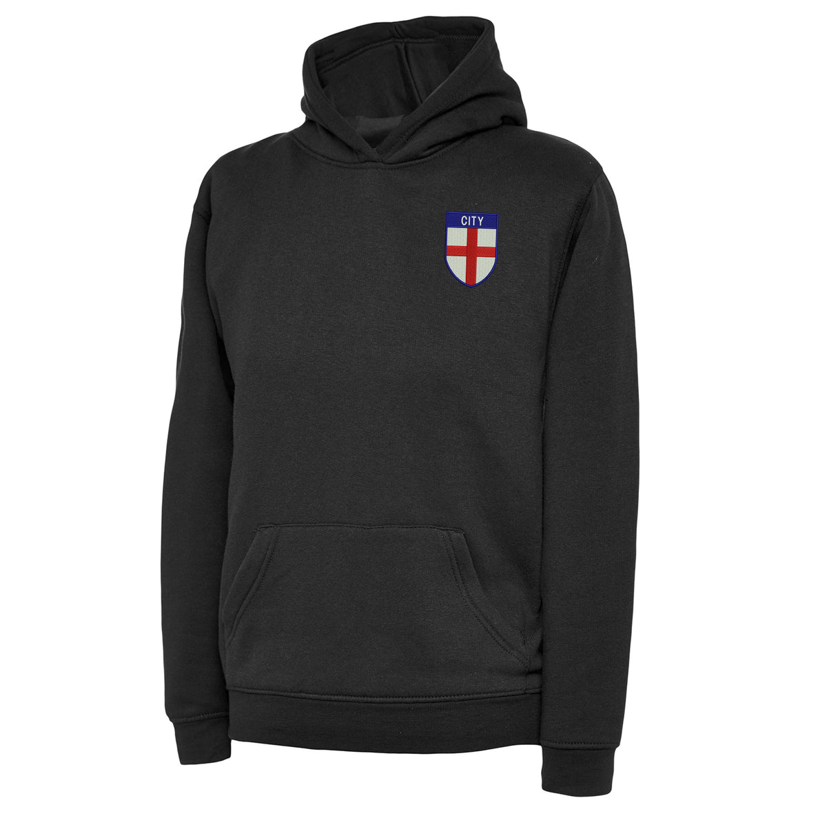 City Flag of England Shield Embroidered Children's Hoodie
