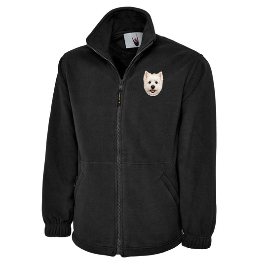 Westie Dog Face Fleece Jacket
