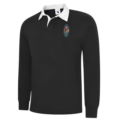 Retro Leicester 1933 Embroidered Long Sleeve Rugby Shirt