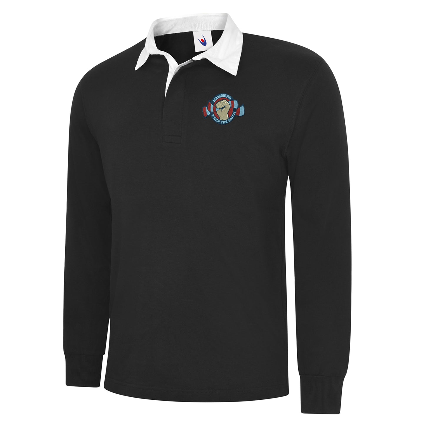 Hammers Keep The Faith Embroidered Classic Rugby Shirt