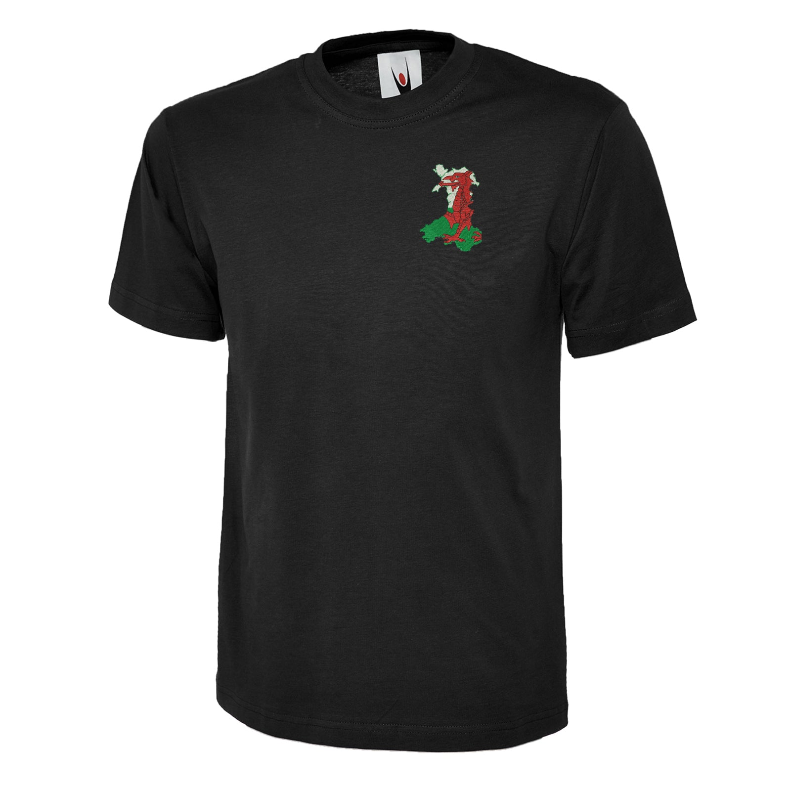 Wales Flag Map Embroidered Classic T Shirt