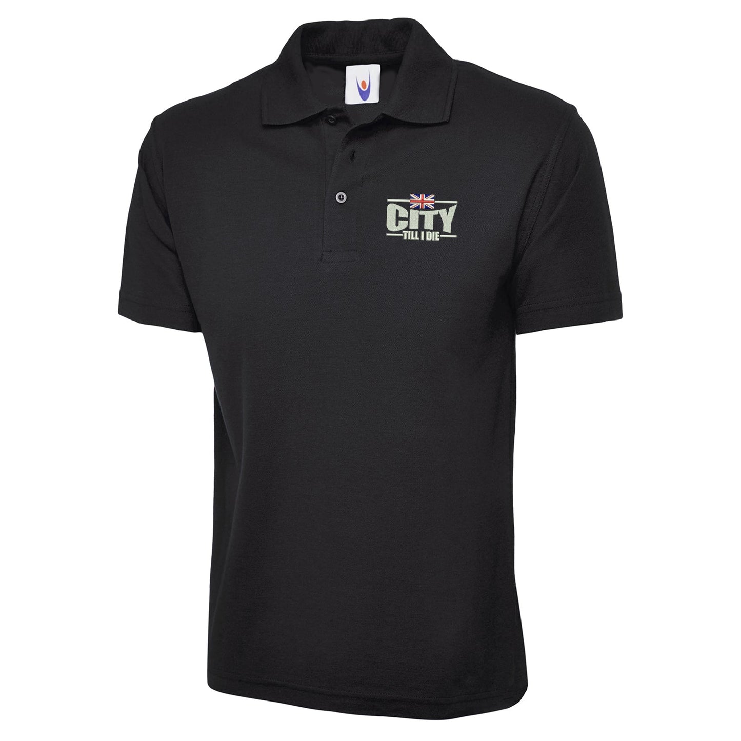 City Till I Die Union Jack Embroidered Classic Polo Shirt