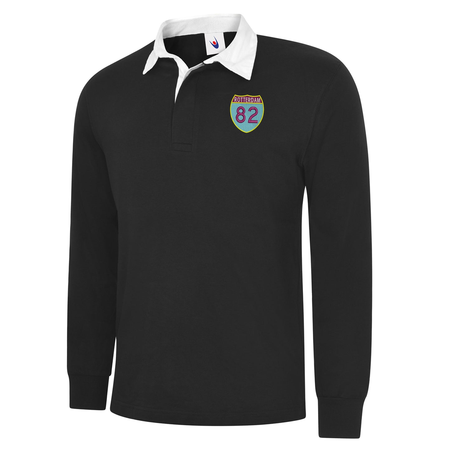 Retro Rotterdam 82 Embroidered Long Sleeve Rugby Shirt