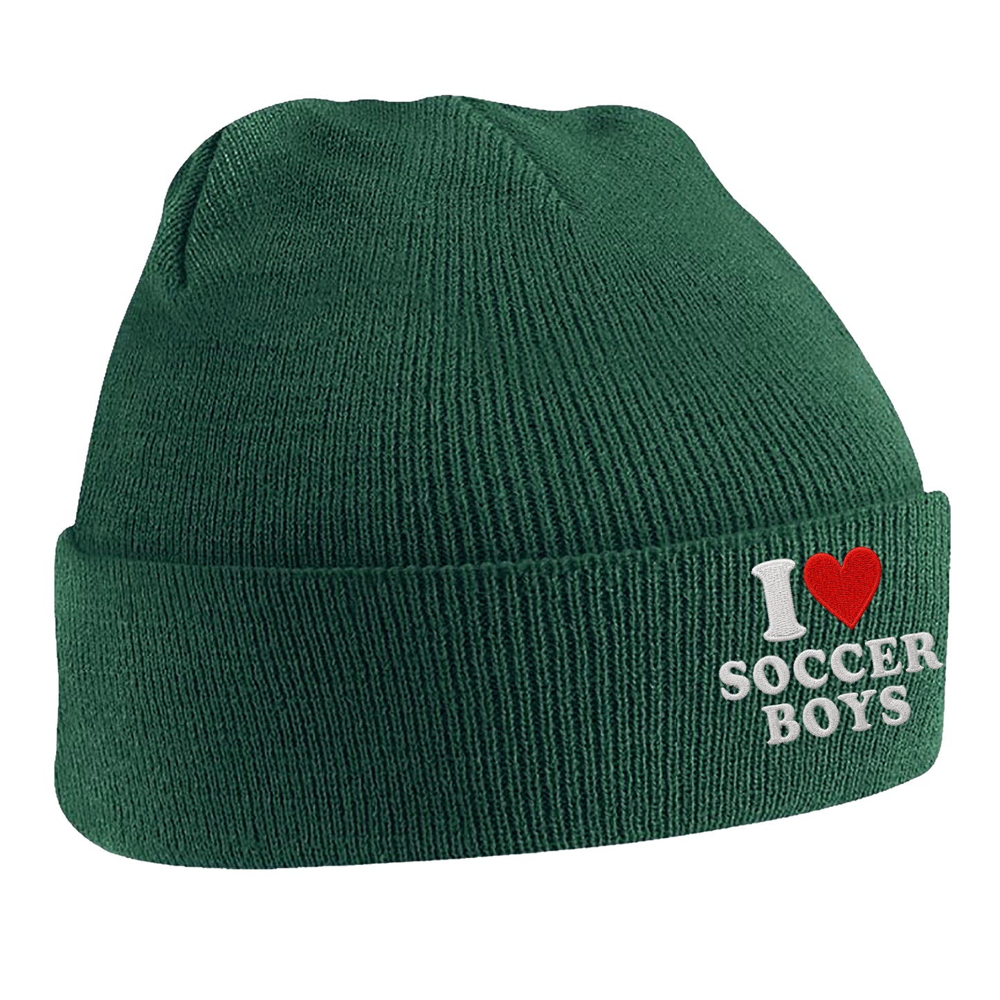 I Love Soccer Boys Beanie Hat