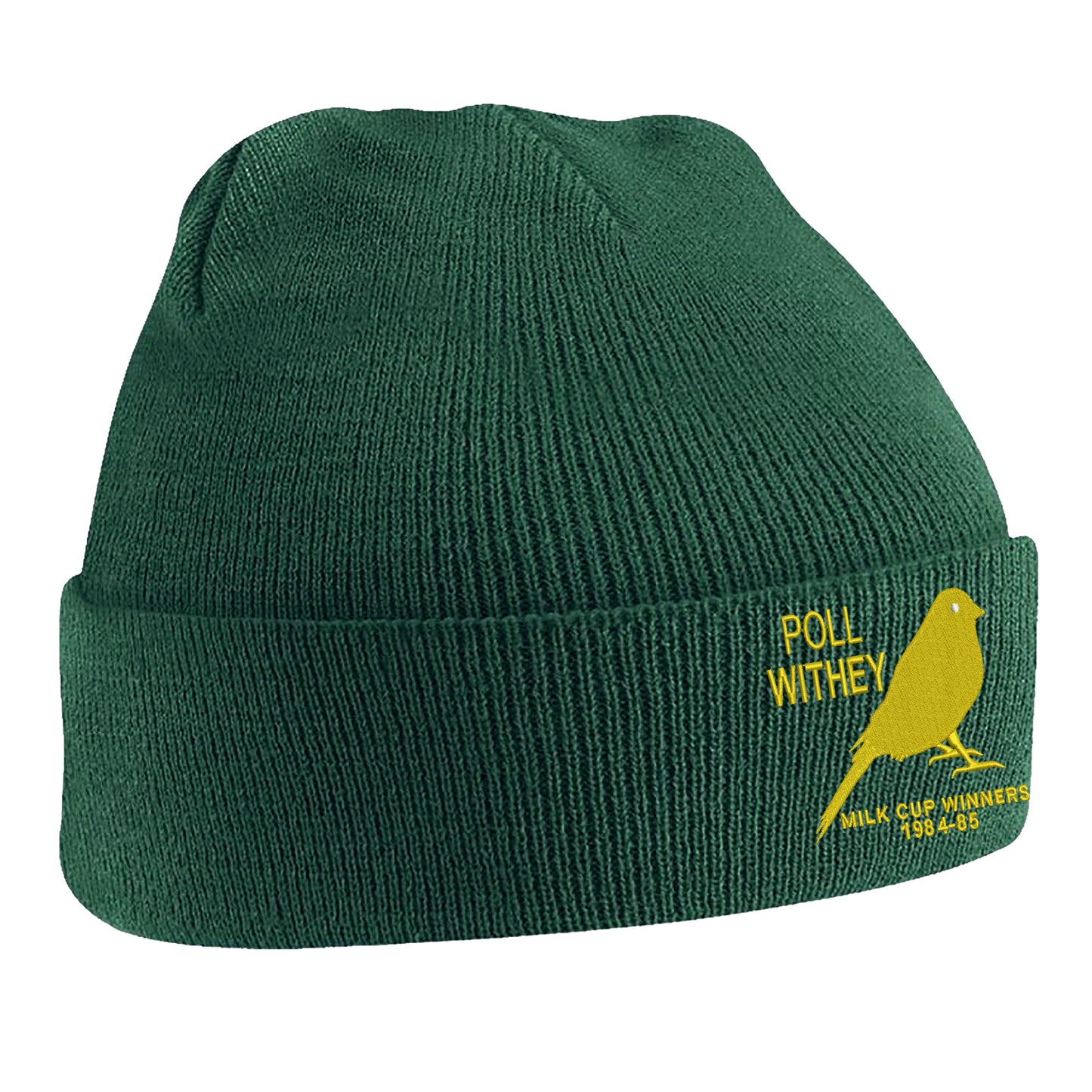 Retro Norwich Milk Cup Winners 1984-85 Embroidered Beanie Hat