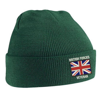 British Forces Veteran Embroidered Beanie Hat