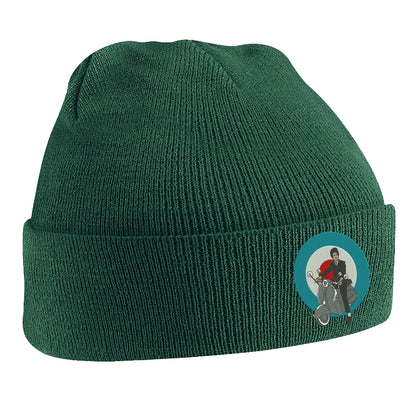 Retro MOD Scooter Embroidered Beanie Hat