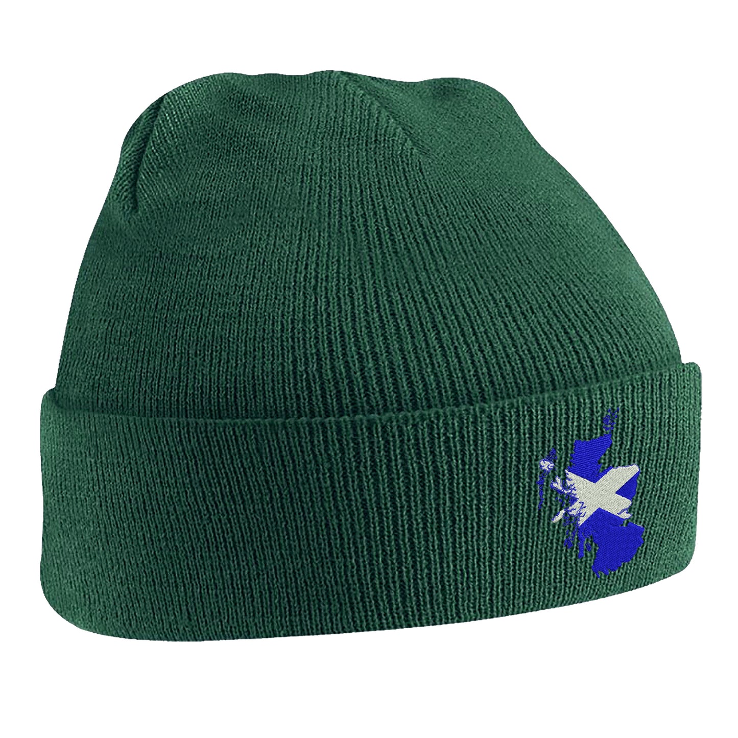 Scotland Flag Map Embroidered Beanie Hat