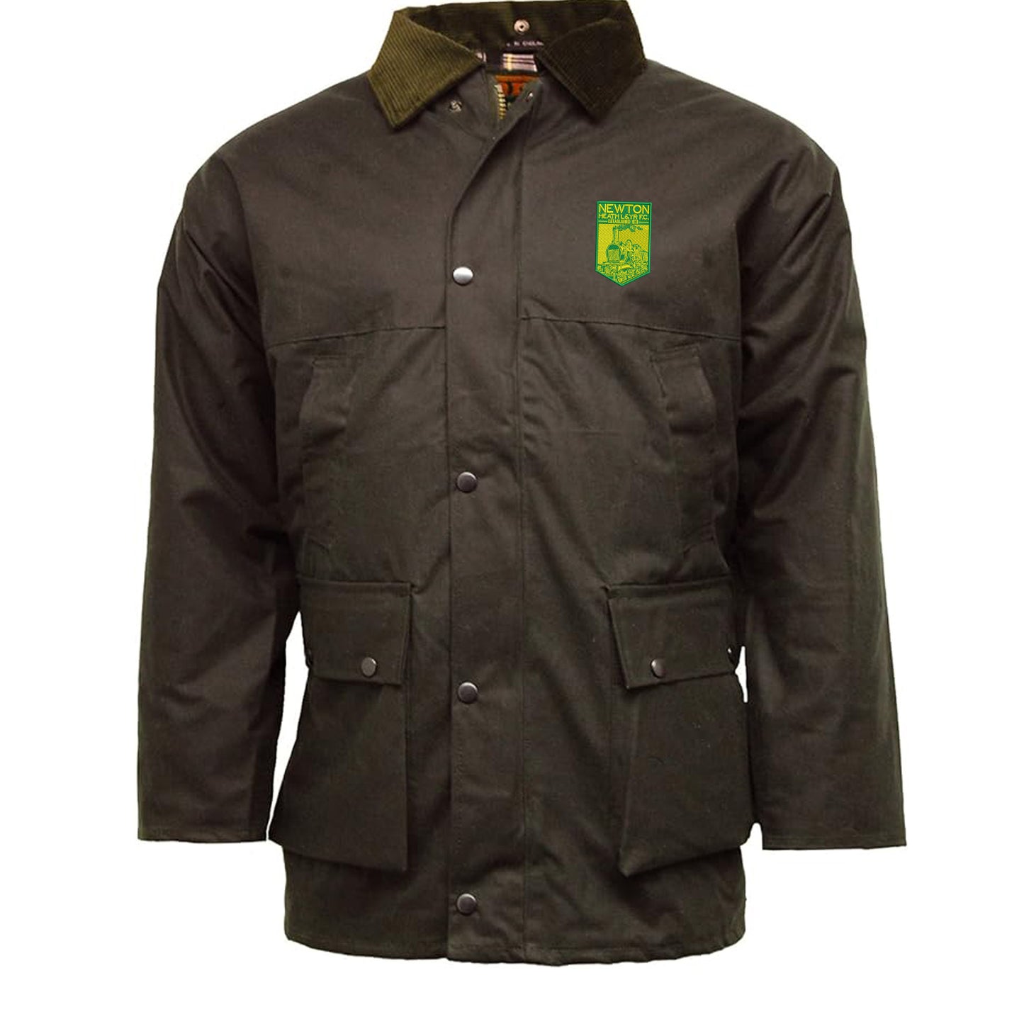 Retro Newton Heath LYR Embroidered Padded Wax Jacket