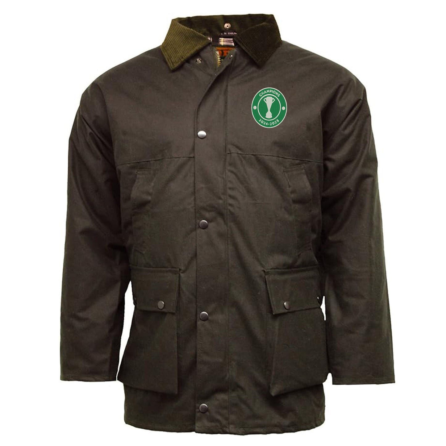 Celtic Champions 2024-2025 Embroidered Padded Wax Jacket