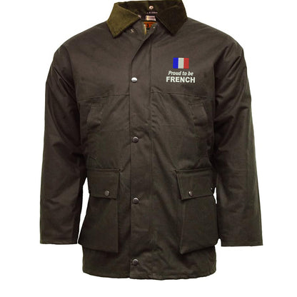 Proud to be French Embroidered Padded Wax Jacket