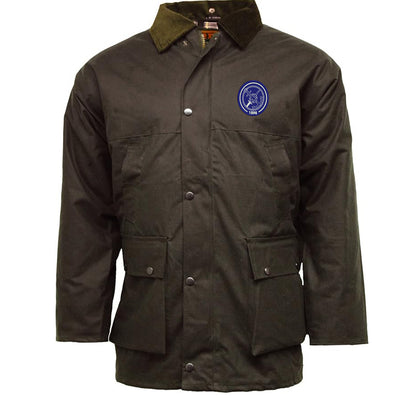 Retro Portsmouth 1898 Embroidered Padded Wax Jacket