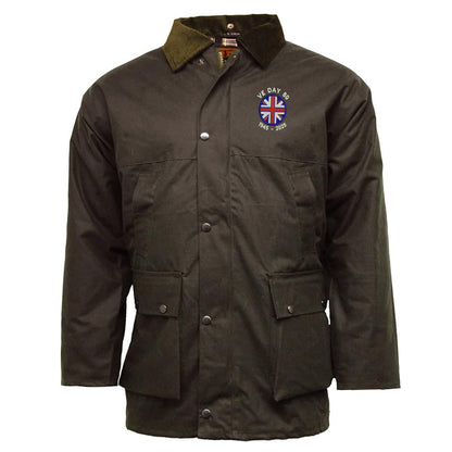 VE Day 80 1945-2025 Embroidered Padded Wax Jacket

