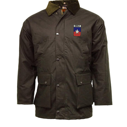 Retro Chile Rugby 1953 Embroidered Padded Wax Jacket