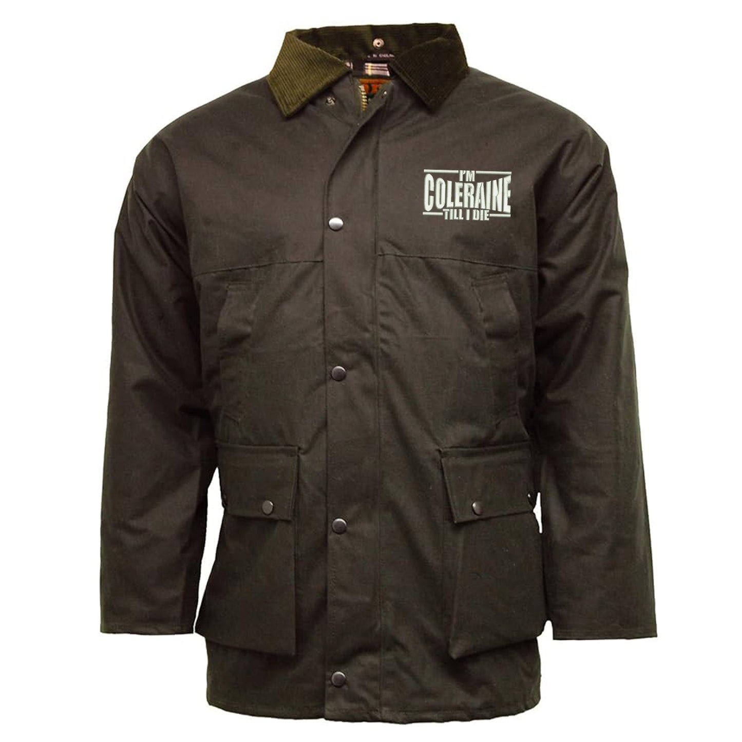 I am Coleraine Embroidered Wax Jacket