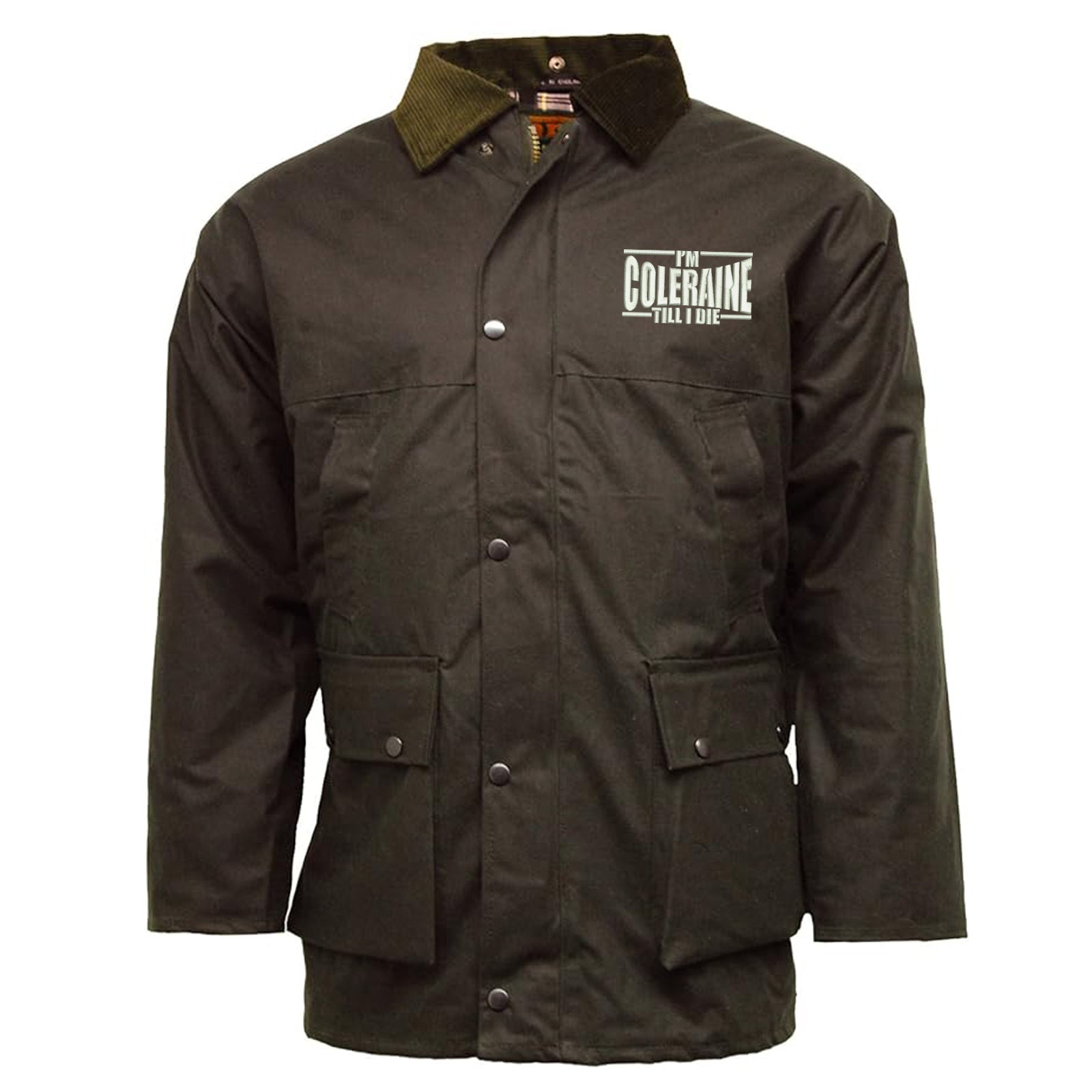 I am Coleraine Embroidered Wax Jacket