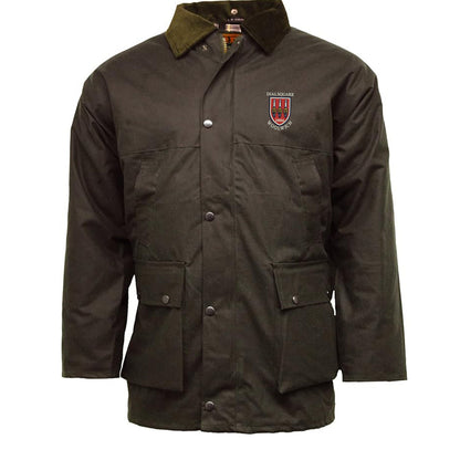 Retro Dial Square Embroidered Padded Wax Jacket