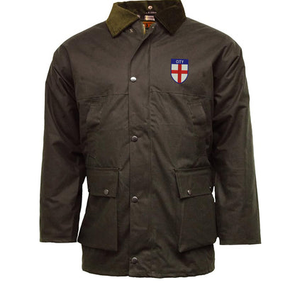 City Flag of England Shield Padded Wax Jacket