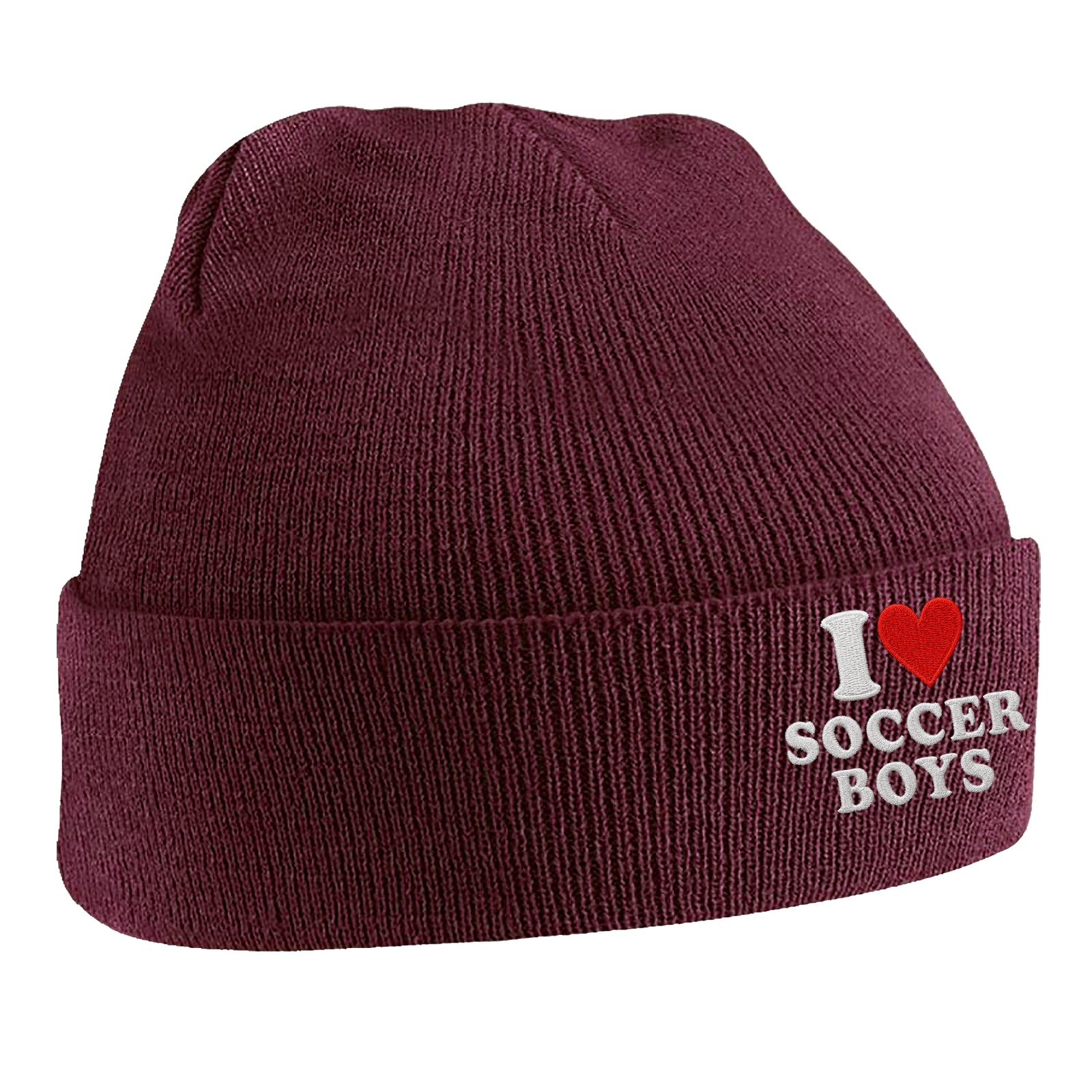 I Love Soccer Boys Beanie Hat