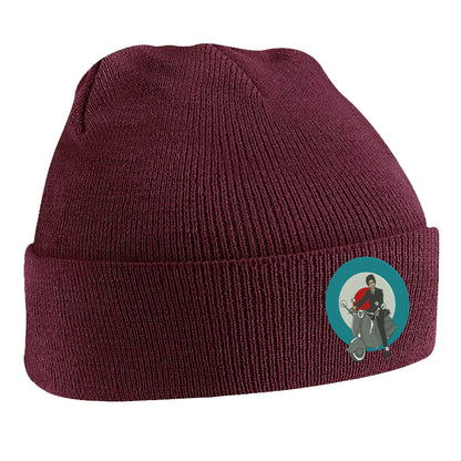 Retro MOD Scooter Embroidered Beanie Hat