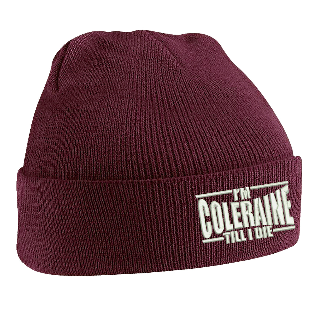 I am Coleraine Embroidered Beanie Hat