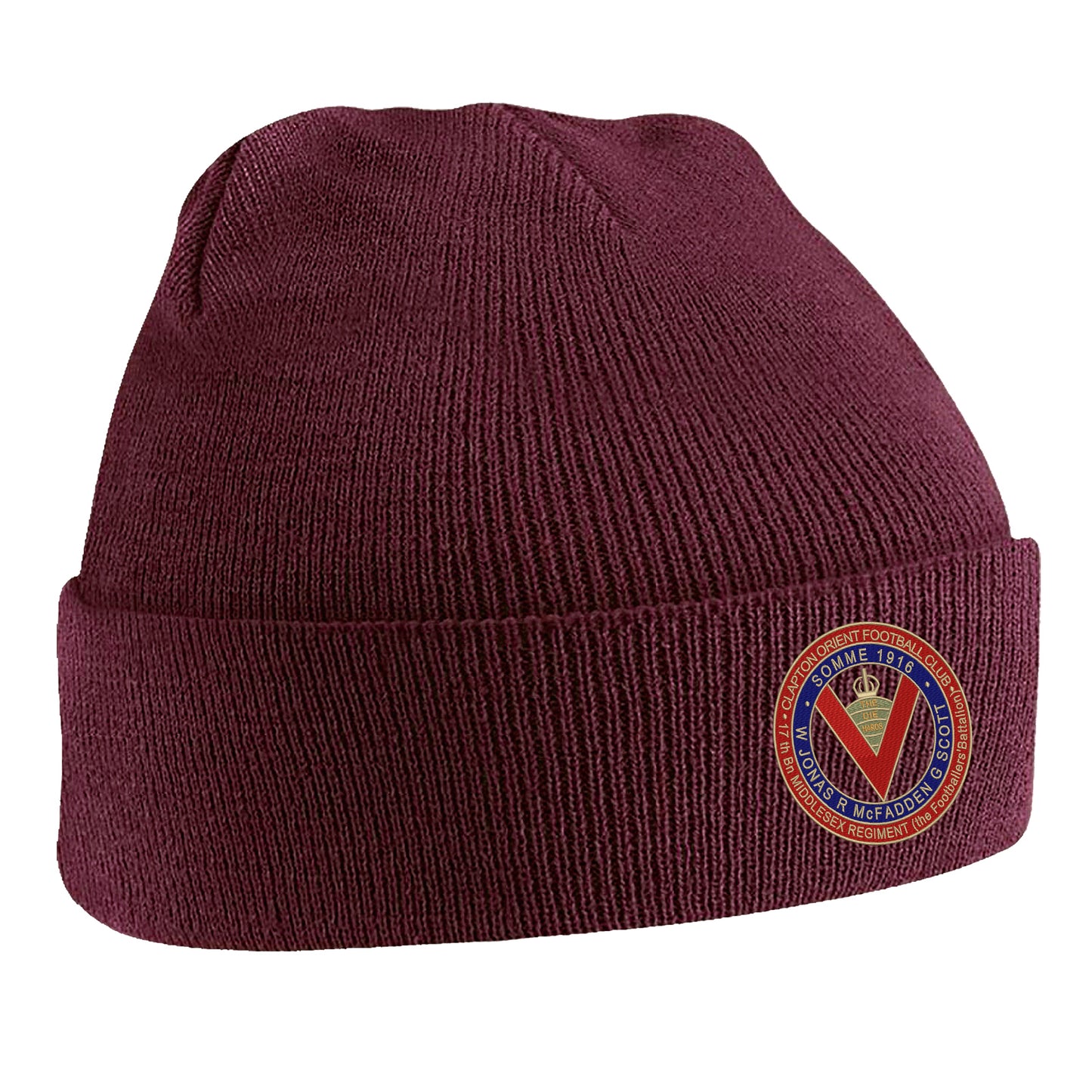 Retro Clapton Orient Somme Memorial Embroidered Beanie Hat