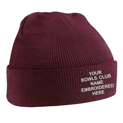 Personalised Bowls Club Beanie Hat