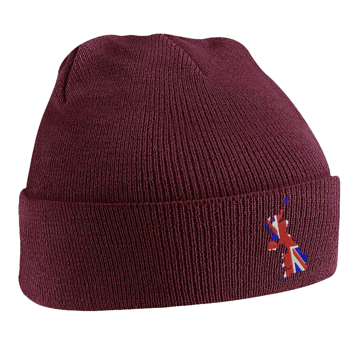 United Kingdom Flag Map Embroidered Beanie Hat