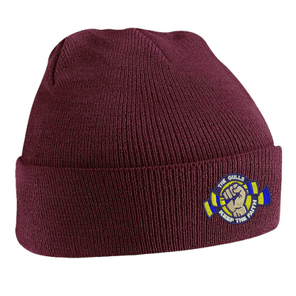 The Gulls Keep The Faith Embroidered Beanie Hat