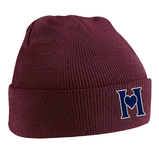 Retro Old School Hearts Football Beanie Hat