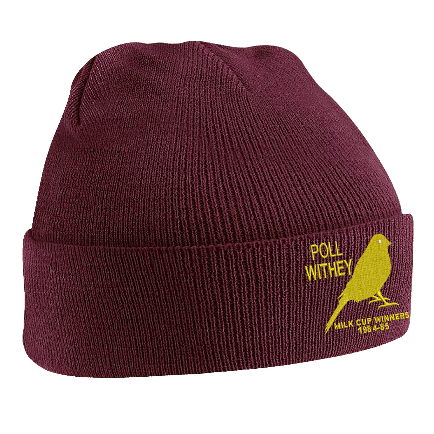 Retro Norwich Milk Cup Winners 1984-85 Embroidered Beanie Hat