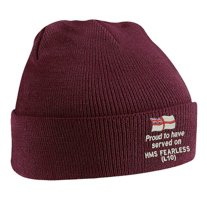 Proud to Have Served on HMS Fearless (L10) Beanie Hat