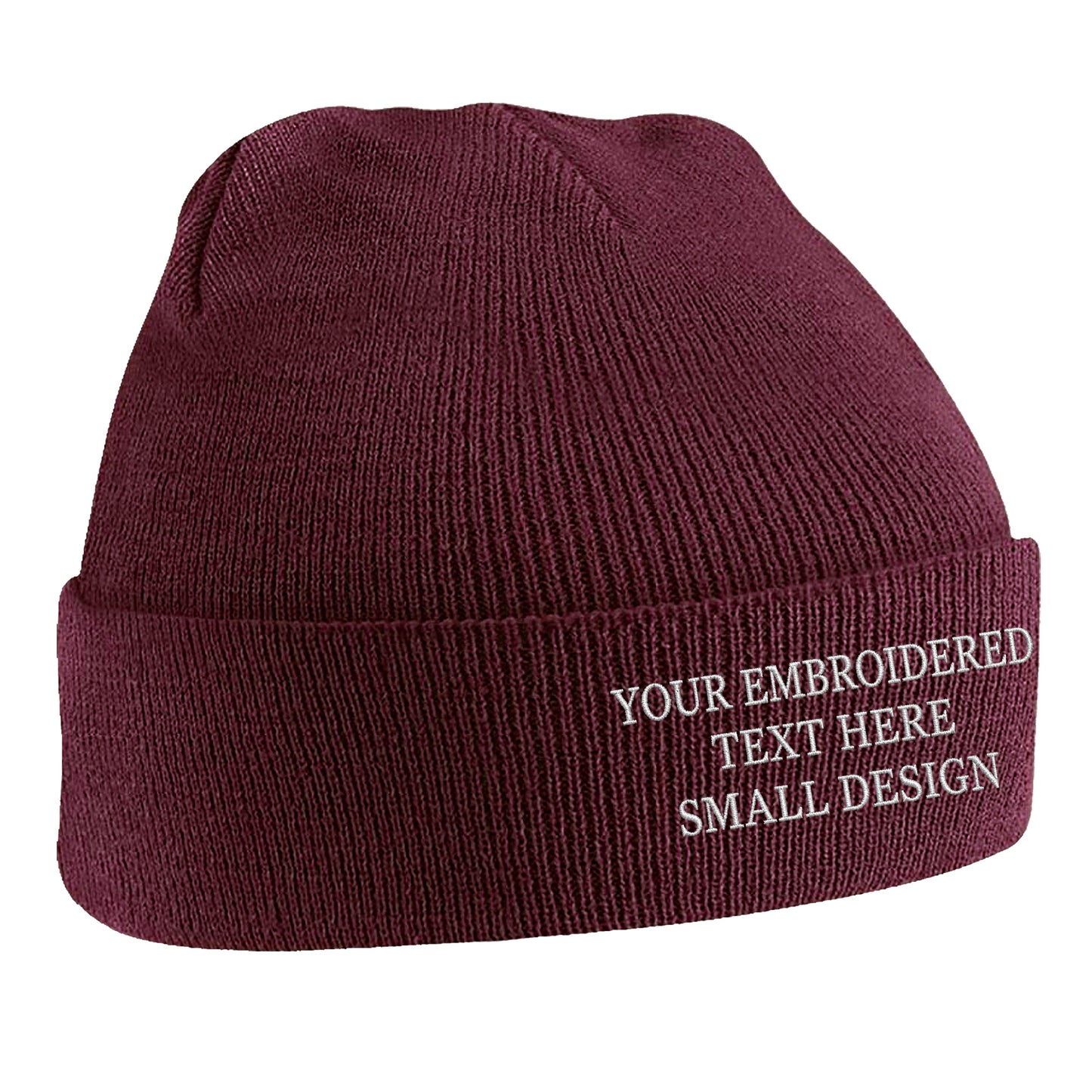 Personalised Custom Small Text Beanie Hat
