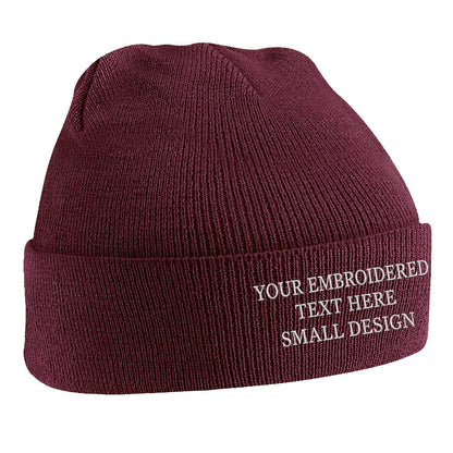 Personalised Custom Small Text Beanie Hat