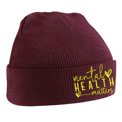 Yellow Mental Health Beanie Hat
