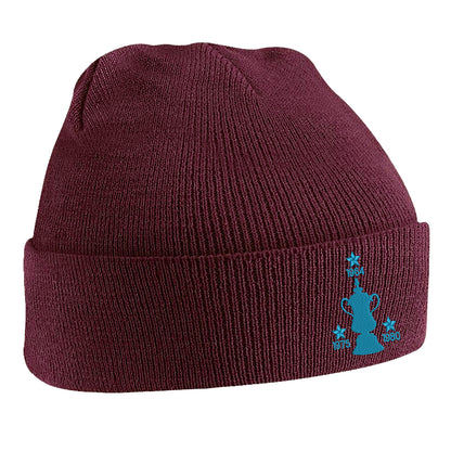 Retro West Ham Three Time Cup Winners Embroidered Beanie Hat