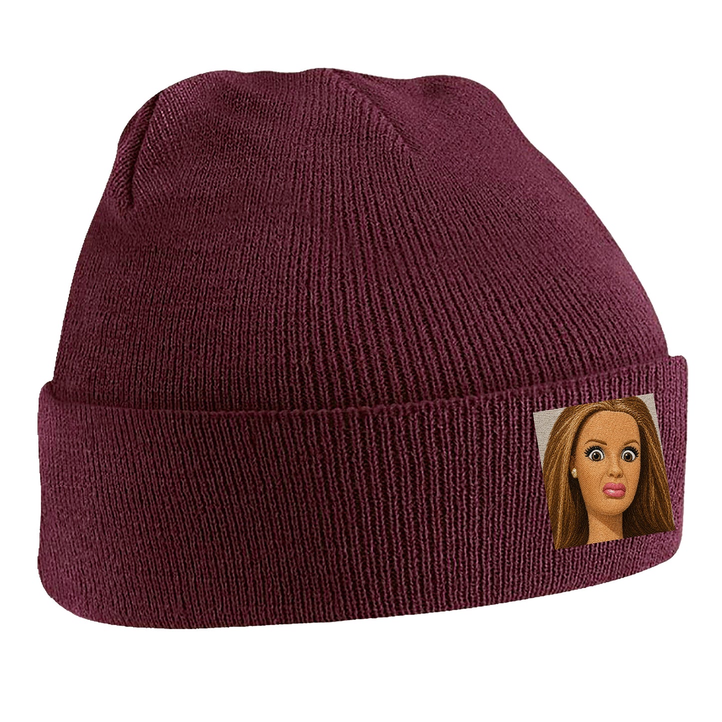 Funny Distressed Doll Face Meme Beanie Hat 