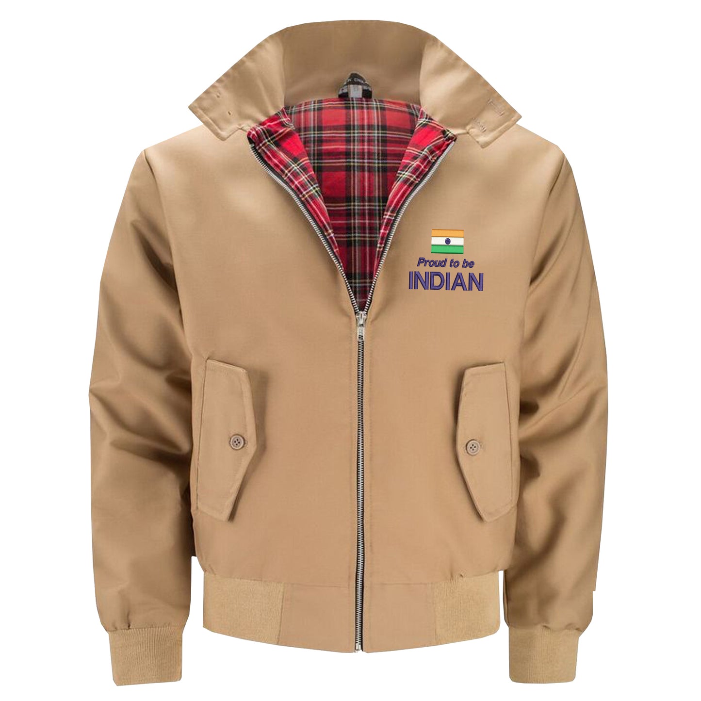 Proud to be Indian Embroidered Classic Harrington Jacket