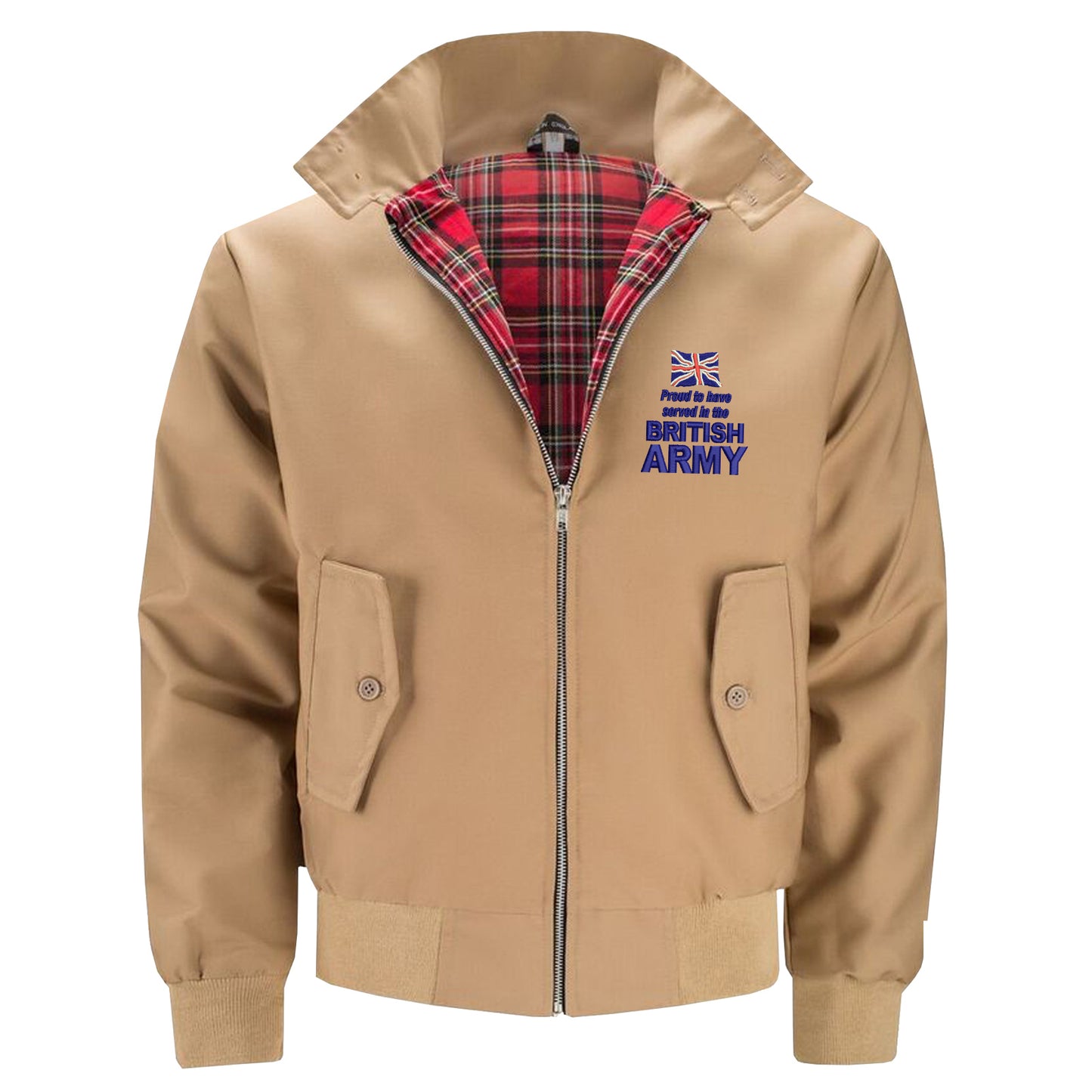 Proud to Have Served in The British Army Embroidered Classic Harrington Jacket