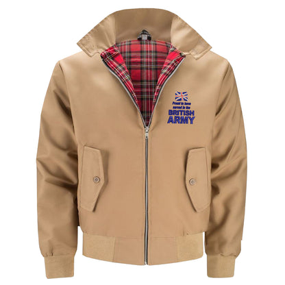 Proud to Have Served in The British Army Embroidered Classic Harrington Jacket