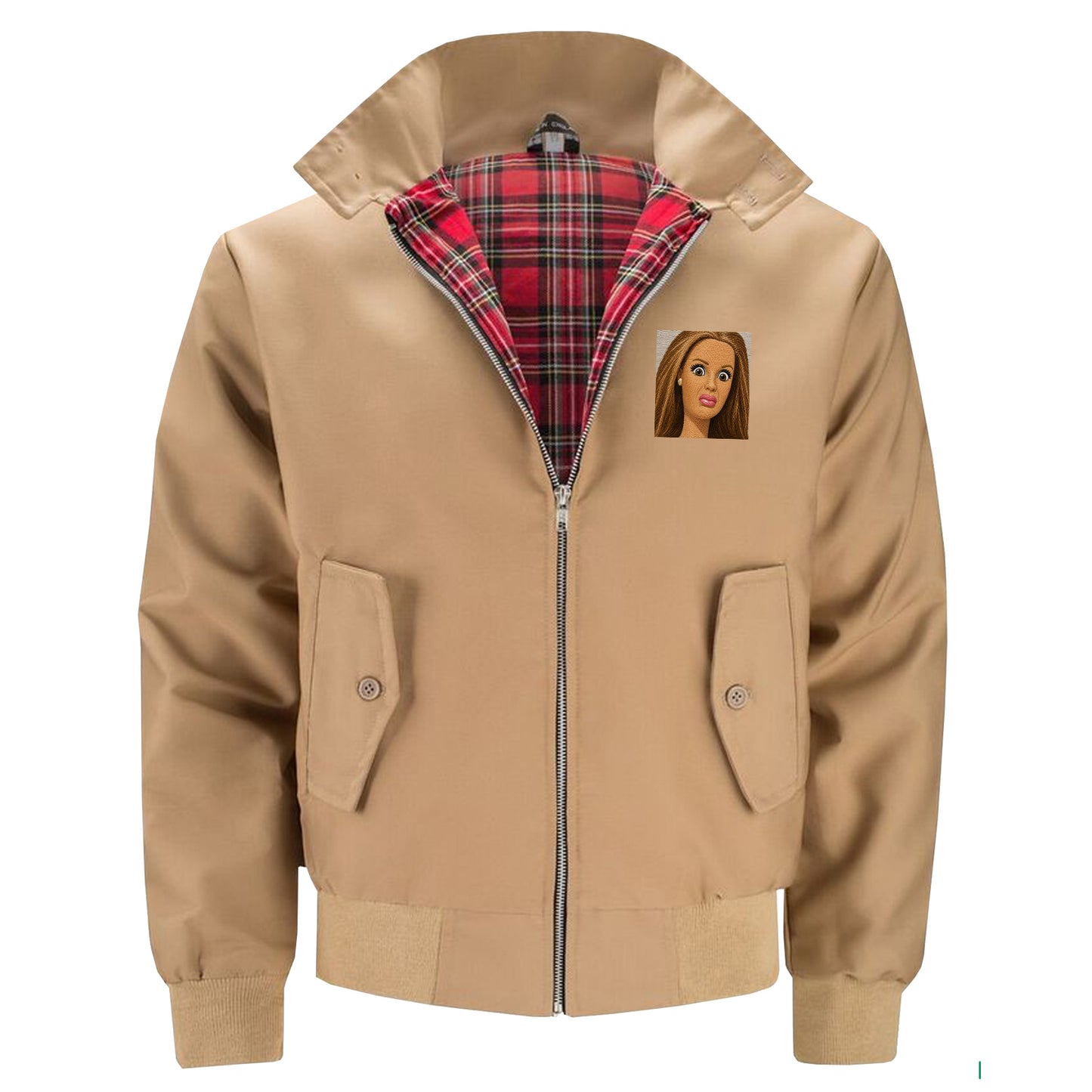Funny Distressed Doll Face Meme Jacket Mens