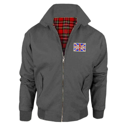 England Coloured Union Jack Embroidered Classic Harrington Jacket