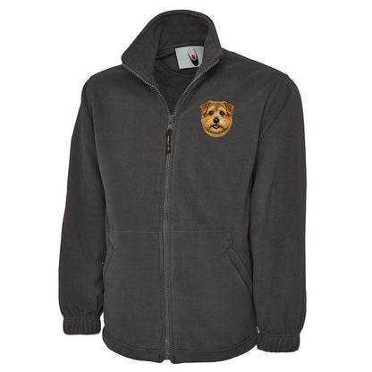 Norfolk Terrier Dog Face Fleece Jacket
