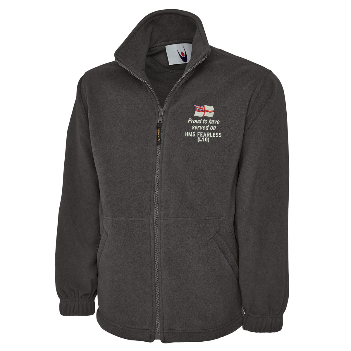 Proud to Have Served on HMS Fearless (L10) Premium Fleece Jacket
