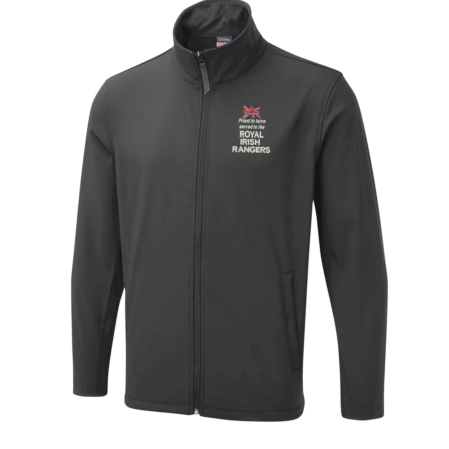 Proud to Have Served in The Royal Irish Rangers Embroidered Lightweight Soft Shell Jacket