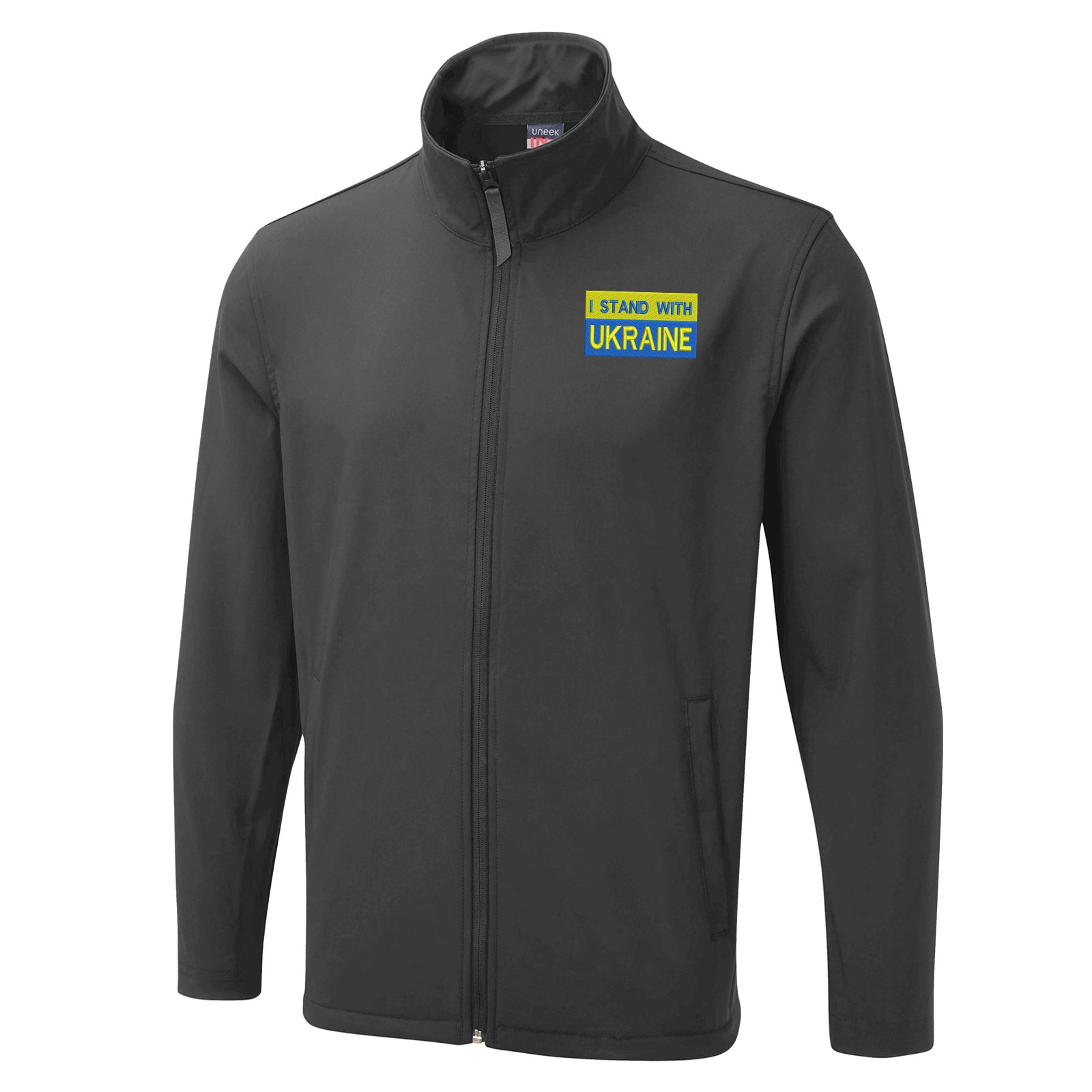 I Stand with Ukraine Embroidered Bomber Jacket