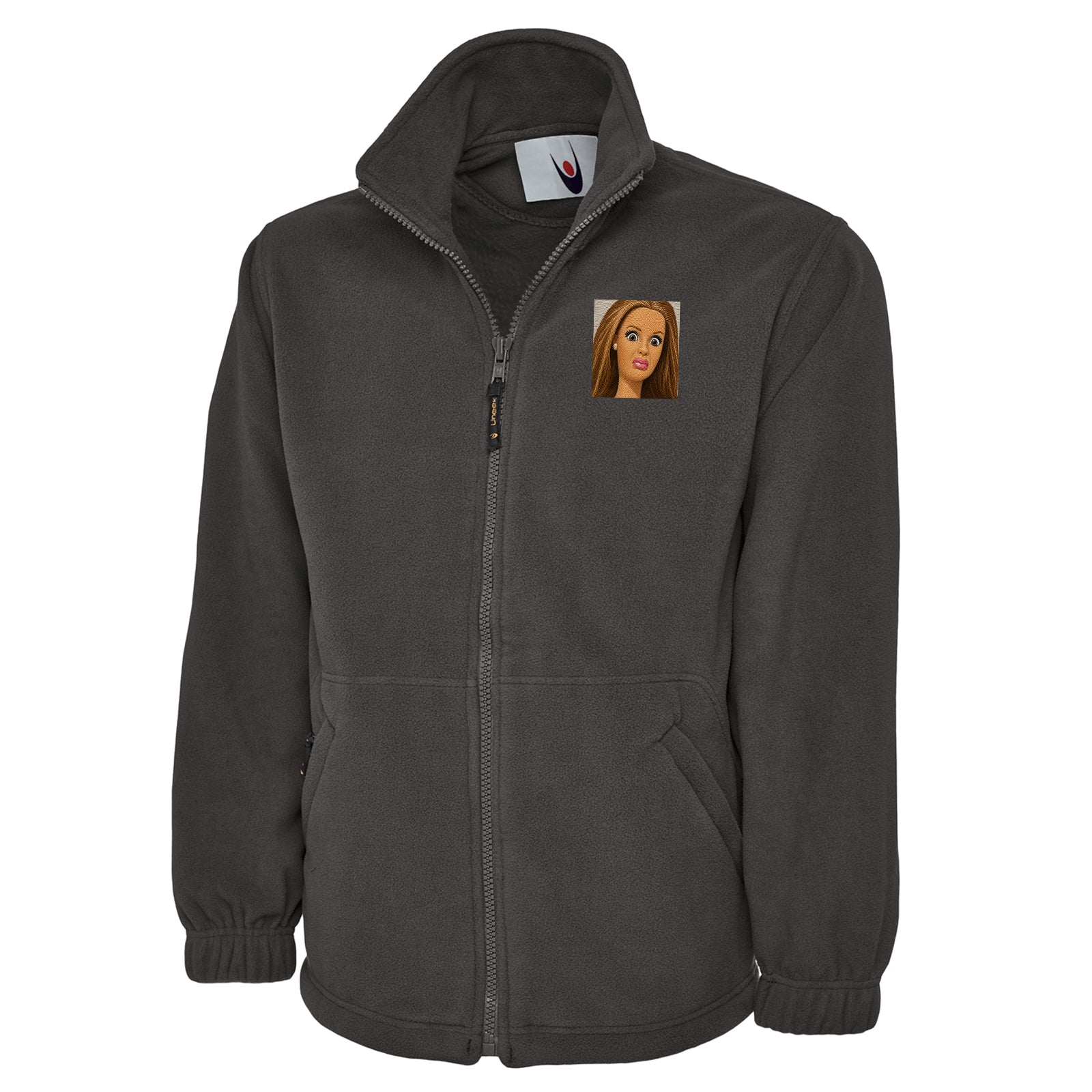 Funny Distressed Doll Face Meme Fleece Jacket
