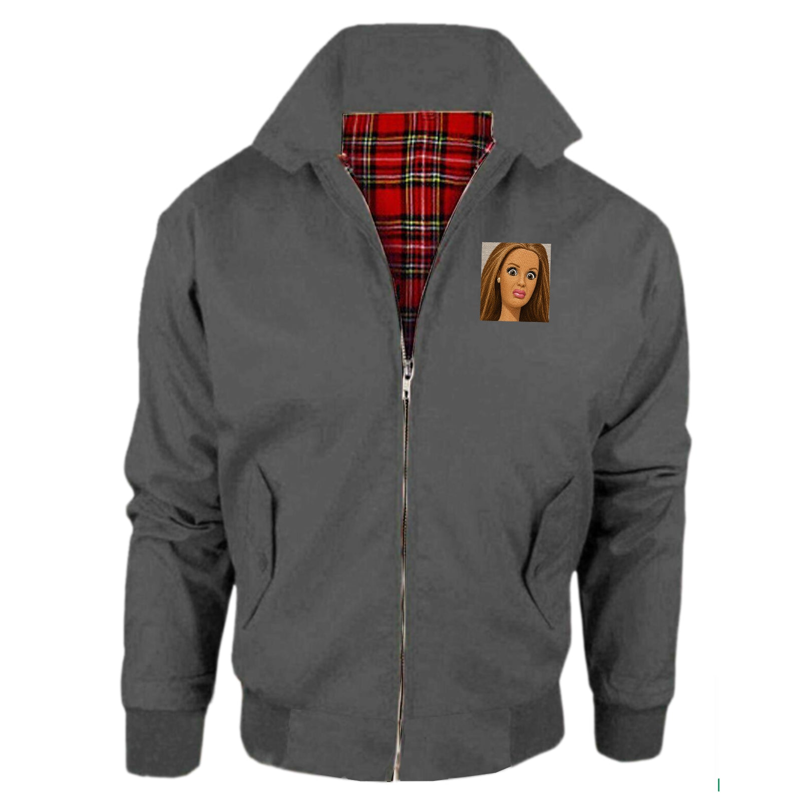 Funny Distressed Doll Face Meme Jacket Mens