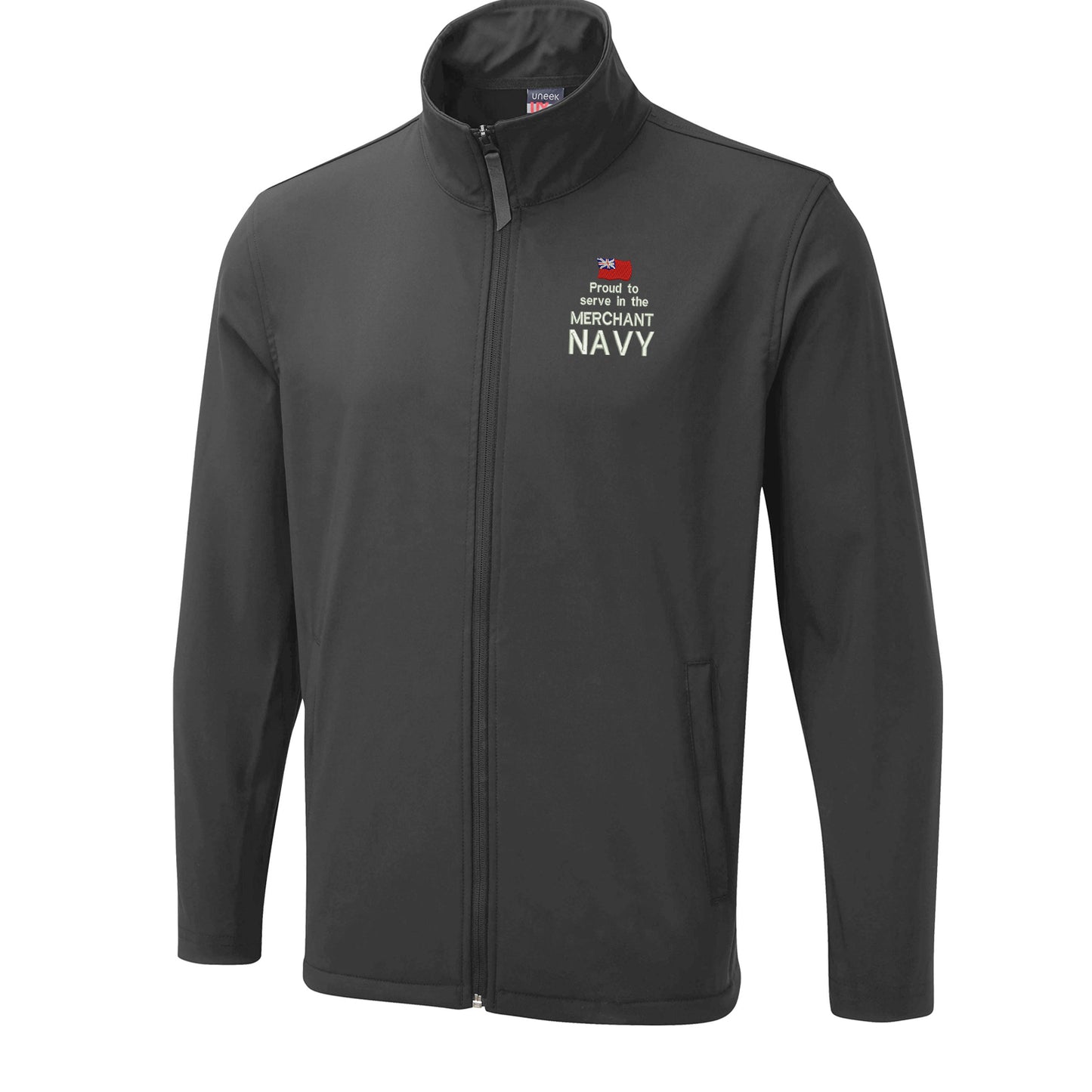 Proud to Serve in The Merchant Navy Embroidered Lightweight Soft Shell Jacket