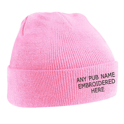 Personalised Embroidered Pub Beanie Hat